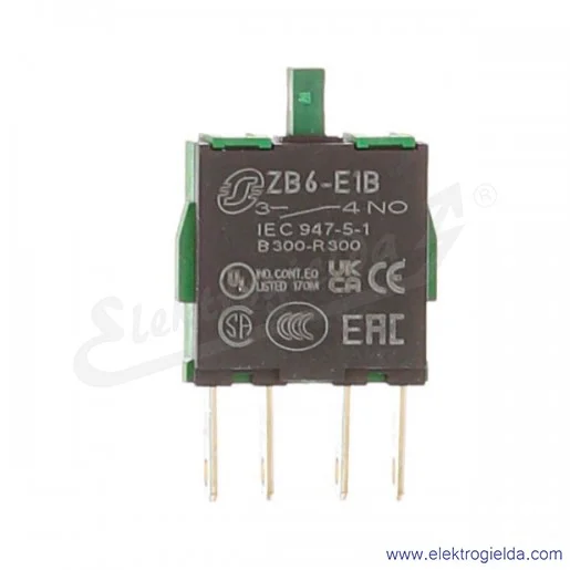 Styk pomocniczy ZB6E1B 1NO, Faston, montaż czołowy Styk pomocniczy ZB6E1B 1NO, Faston, montaż czołowy