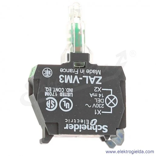 Moduł podświetlający ZALVM3 zielony LED 230VAC Moduł podświetlający ZALVM3 zielony LED 230VAC