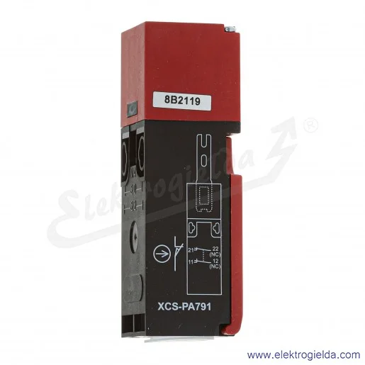 Wyłącznik krańcowy XCSPA791 bezpieczeństwa, 2P, NC+NC bez blokady, IP67 Wyłącznik krańcowy XCSPA791 bezpieczeństwa, 2P, NC+NC bez blokady, IP67