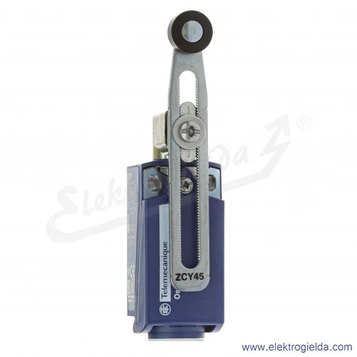 Wyłącznik krańcowy XCKP2145G11, 1NO1NC migowy, dźwignia kątowa regulowana z rolką z tworzywa Wyłącznik krańcowy XCKP2145G11, 1NO1NC migowy, dźwignia kątowa regulowana z rolką z tworzywa