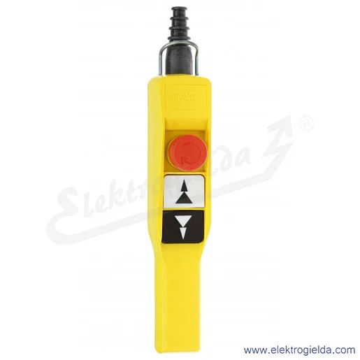 Kaseta suwnicowa XACA2073, 2NO2NO/1NC 2 przyciski góra-dół, 1 przycisk awaryjny Kaseta suwnicowa XACA2073, 2NO2NO/1NC 2 przyciski góra-dół, 1 przycisk awaryjny