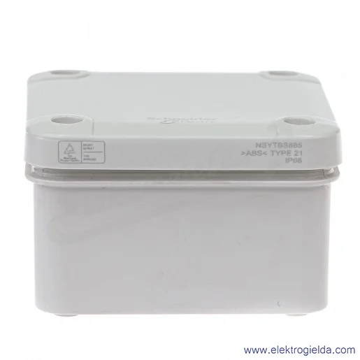Puszka przemysłowa NSYTBS885, 89x89x54mm, ABS szara, IP66 Puszka przemysłowa NSYTBS885, 89x89x54mm, ABS szara, IP66