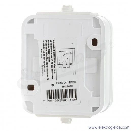 Łącznik podwójny WNT500C01 świecznikowy biały, 10A 250V, IP44, Cedar Łącznik podwójny WNT500C01 świecznikowy biały, 10A 250V, IP44, Cedar