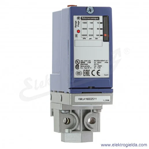Wyłącznik ciśnieniowy presostat Nautilus XMLA160D2S11, 10-160Bar, G1/4" Wyłącznik ciśnieniowy presostat Nautilus XMLA160D2S11, 10-160Bar, G1/4"