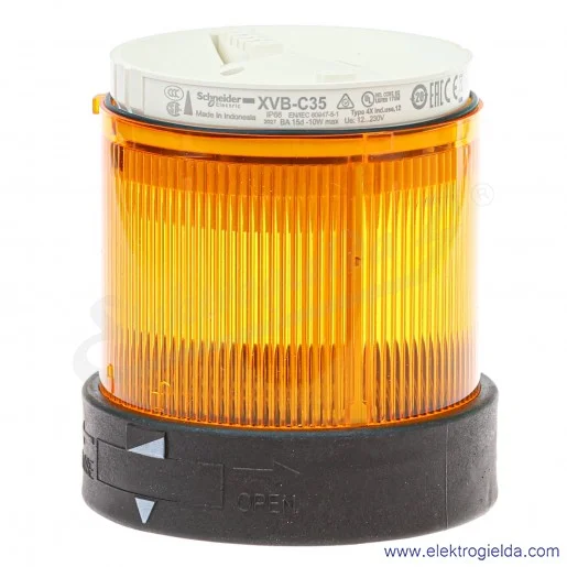 Moduł świetlny XVBC35 pomarańczowy fi 70mm, bez żarówki ba15d, IP66 Moduł świetlny XVBC35 pomarańczowy fi 70mm, bez żarówki ba15d, IP66