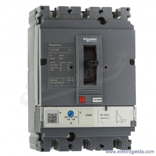 Wyłącznik kompaktowy CVS160F TM160D 3P3d 160A EasyPact 36kA Wyłącznik kompaktowy CVS160F TM160D 3P3d 160A EasyPact 36kA