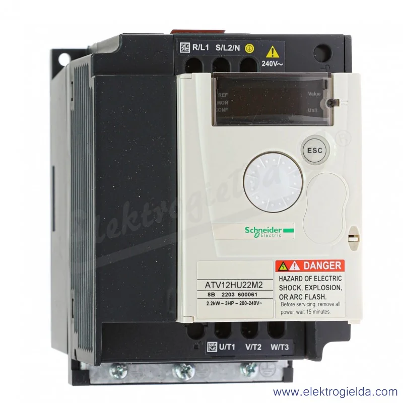 Falownik ATV12HU22M2 Altivar 12, 2.2KW, 1x240V Falownik ATV12HU22M2 Altivar 12, 2.2KW, 1x240V