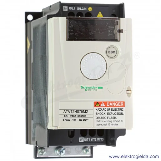 Falownik ATV12H075M2 Altivar 12, 0.75KW, 1x240V Falownik ATV12H075M2 Altivar 12, 0.75KW, 1x240V