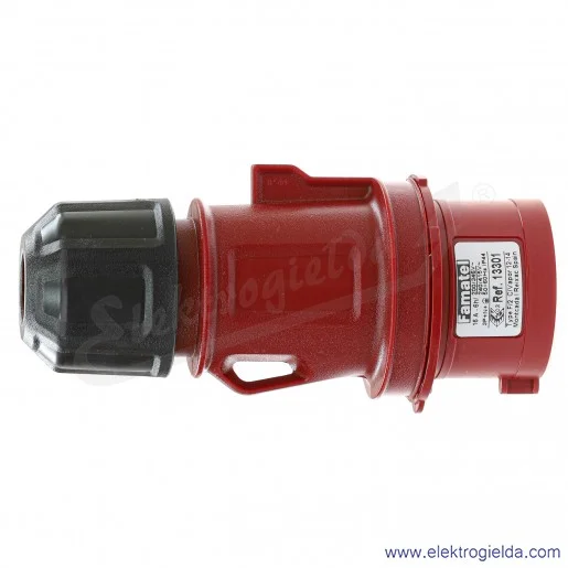 Wtyczka siłowa 13301, 5X16, 400V, czerwona, 3P+N+T, na przewód, IP44 Wtyczka siłowa 13301, 5X16, 400V, czerwona, 3P+N+T, na przewód, IP44