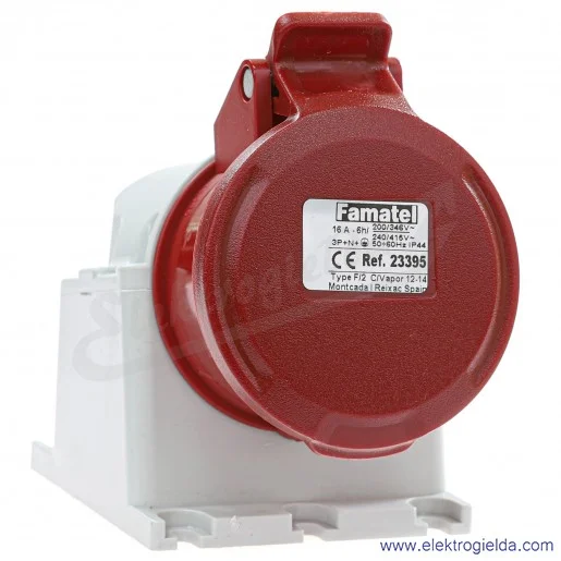 Gniazdo stałe 23395, Eco 5X16, 400V, IP44, natynkowy Gniazdo stałe 23395, Eco 5X16, 400V, IP44, natynkowy