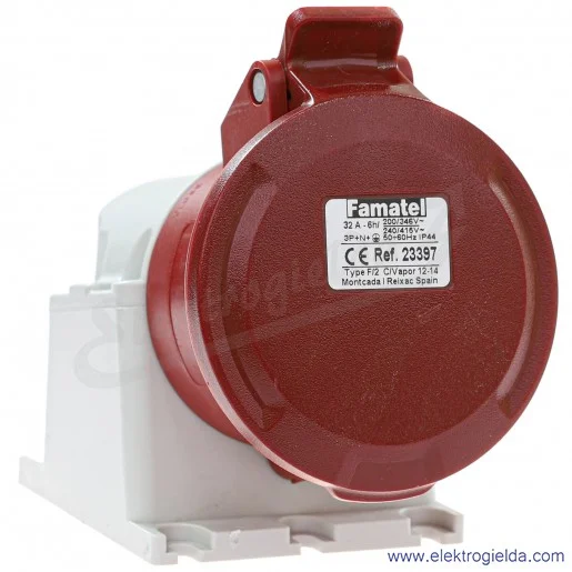 Gniazdo stałe 23397, Eco 5X32, 400V, natynkowe, IP44 Gniazdo stałe 23397, Eco 5X32, 400V, natynkowe, IP44