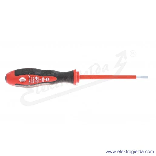 Śrubokręt płaski 101916 0,8x4x100mm, izolowany 1000V VDE Śrubokręt płaski 101916 0,8x4x100mm, izolowany 1000V VDE