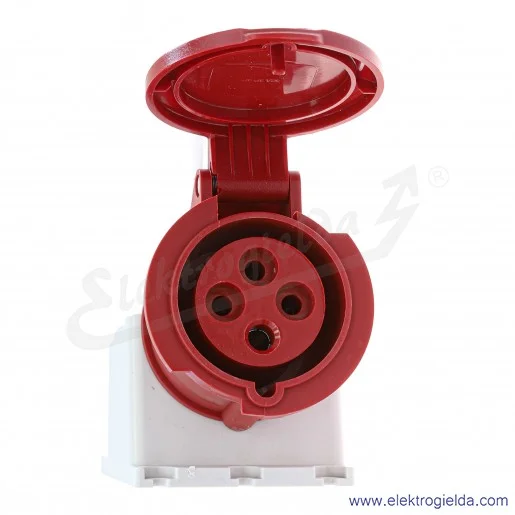 Gniazdo stałe 23396, Eco 4X32, 400V, IP44, natynkowe Gniazdo stałe 23396, Eco 4X32, 400V, IP44, natynkowe