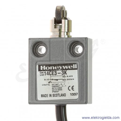 Wyłącznik krańcowy 14CE3-3K, 250V 5A, SPDT, z przewodem 3m Wyłącznik krańcowy 14CE3-3K, 250V 5A, SPDT, z przewodem 3m