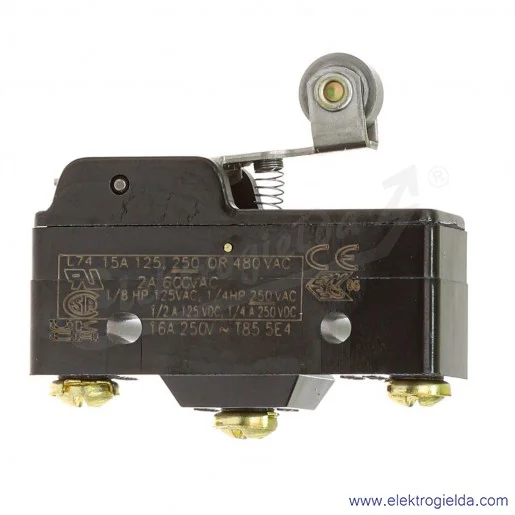 Mikrowyłącznik krańcowy BZ-2RW822-A2, SPDT, 15A 250VAC, IP40 Mikrowyłącznik krańcowy BZ-2RW822-A2, SPDT, 15A 250VAC, IP40