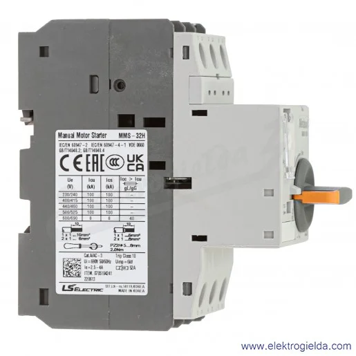 Wyłącznik silnikowy MMS-32H 4A 3P 1,5kW 2,5-4A Wyłącznik silnikowy MMS-32H 4A 3P 1,5kW 2,5-4A