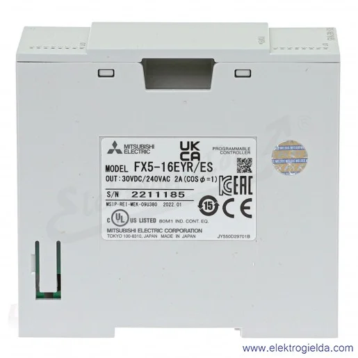 Moduł wejść wyjść 280502 FX5-16EYR/ES 16 wyjść przekaźnikowych Moduł wejść wyjść 280502 FX5-16EYR/ES 16 wyjść przekaźnikowych