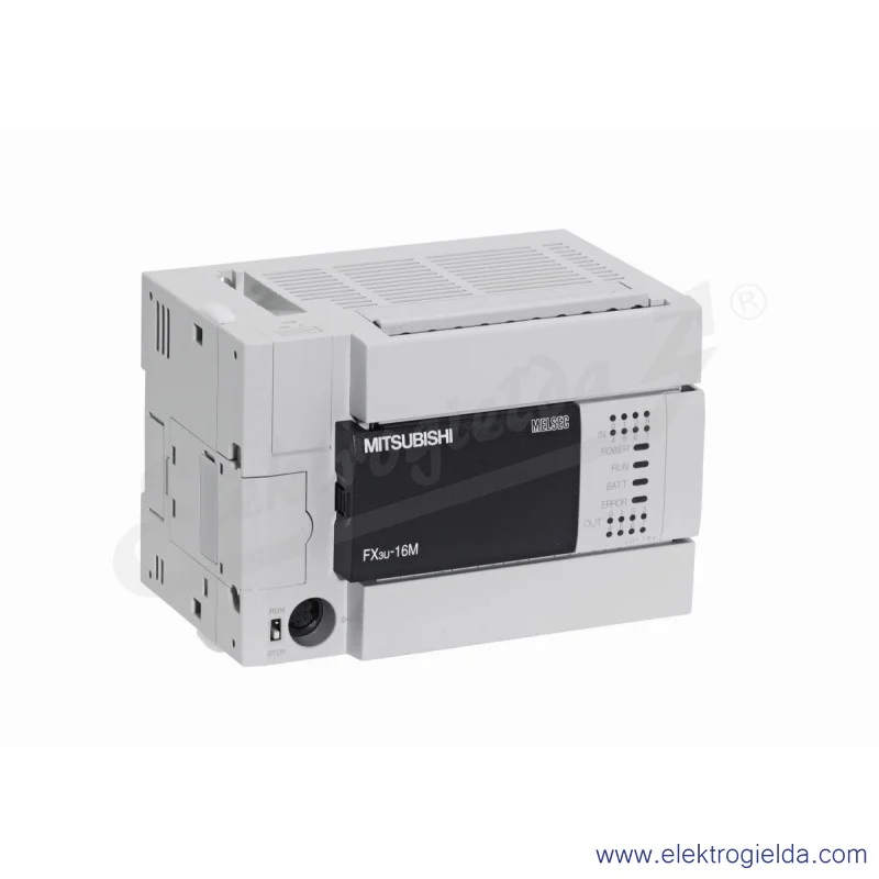 Sterownik PLC 231503, FX3U-16MT/DSS, 24VDC, 8 wejść cyfrowych 24VDC, 8 wyjść tranzystorowych Sterownik PLC 231503, FX3U-16MT/DSS, 24VDC, 8 wejść cyfrowych 24VDC, 8 wyjść tranzystorowych