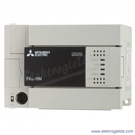 Sterownik PLC 231503, FX3U-16MT/DSS, 24VDC, 8 wejść cyfrowych 24VDC, 8 wyjść tranzystorowych Sterownik PLC 231503, FX3U-16MT/DSS, 24VDC, 8 wejść cyfrowych 24VDC, 8 wyjść tranzystorowych