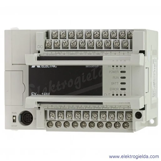 Sterownik PLC 231503, FX3U-16MT/DSS, 24VDC, 8 wejść cyfrowych 24VDC, 8 wyjść tranzystorowych Sterownik PLC 231503, FX3U-16MT/DSS, 24VDC, 8 wejść cyfrowych 24VDC, 8 wyjść tranzystorowych