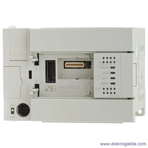 Sterownik PLC 231503, FX3U-16MT/DSS, 24VDC, 8 wejść cyfrowych 24VDC, 8 wyjść tranzystorowych Sterownik PLC 231503, FX3U-16MT/DSS, 24VDC, 8 wejść cyfrowych 24VDC, 8 wyjść tranzystorowych