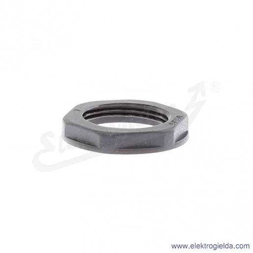 Nakrętka plastikowa E03DK-02020300401, N 25M/BK, M25x1.5, grubość 6mm, pod klucz 32, czarna