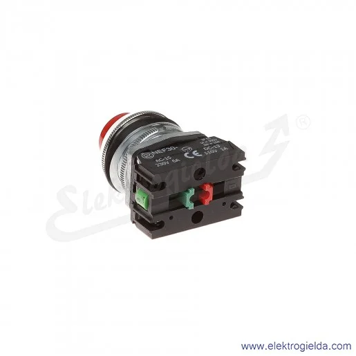Przycisk sterowniczy NEF30 WcXY czerwony wystający 30mm 1NO+1NC Przycisk sterowniczy NEF30 WcXY czerwony wystający 30mm 1NO+1NC