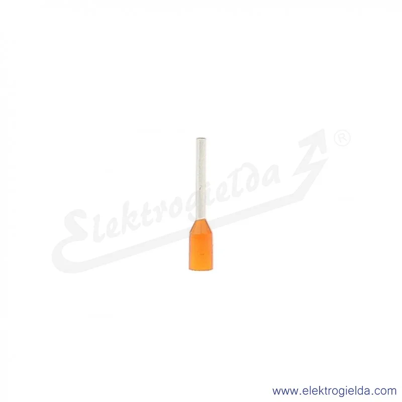 Końcówki tulejkowe E08KH-02010101701 HI 0.5/10 izolowane pomarańczowe, miedziane cynowane, 1000szt