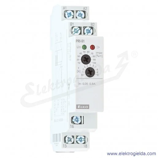 Przekaźnik nadzorczy prądowy PRI-51/0.5 0.05-0.5A, 24..240VAC, 24VDC Przekaźnik nadzorczy prądowy PRI-51/0.5 0.05-0.5A, 24..240VAC, 24VDC