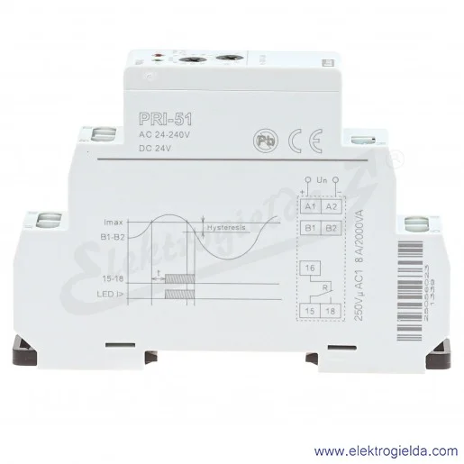 Przekaźnik nadzorczy prądowy PRI-51/0.5 0.05-0.5A, 24..240VAC, 24VDC