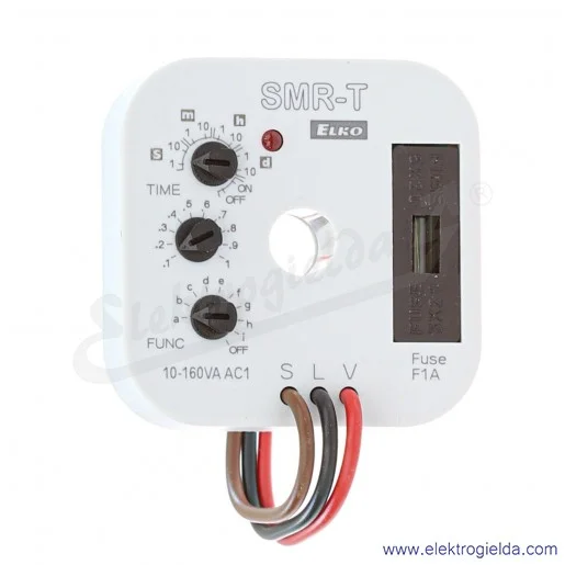 Przekaźnik czasowy SMR-T do puszki, 3 przewodowy, 0.1s..10dni, 9 funkcji czasowych