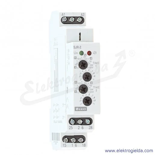 Przekaźnik czasowy SJR-2 UNI, 2 stopniowy, 12..240VAC/DC, 2x SPDT, 16A, 0.1s..10dni Przekaźnik czasowy SJR-2 UNI, 2 stopniowy, 12..240VAC/DC, 2x SPDT, 16A, 0.1s..10dni