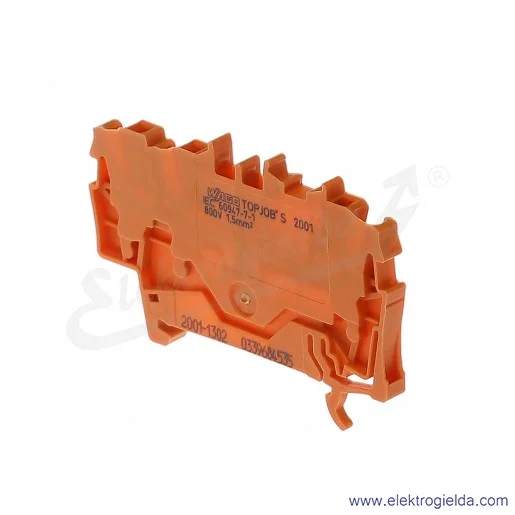 Złączka sprężynowa 2001-1302 1,5mm2 3-przewodowa, pomarańczowa TopJob S Złączka sprężynowa 2001-1302 1,5mm2 3-przewodowa, pomarańczowa TopJob S