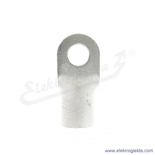 Końcówka oczkowa 70/10 wykonana z blachy miedzianej cynowanej galwanicznie Końcówka oczkowa 70/10 wykonana z blachy miedzianej cynowanej galwanicznie