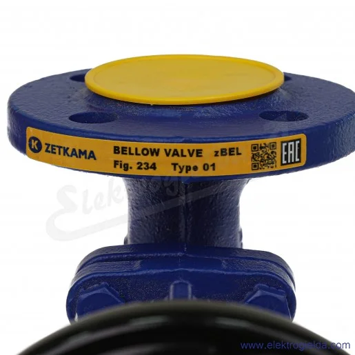 Zawór zaporowy mieszkowy zetkama 234 DN20 PN16 Zawór zaporowy mieszkowy zetkama 234 DN20 PN16