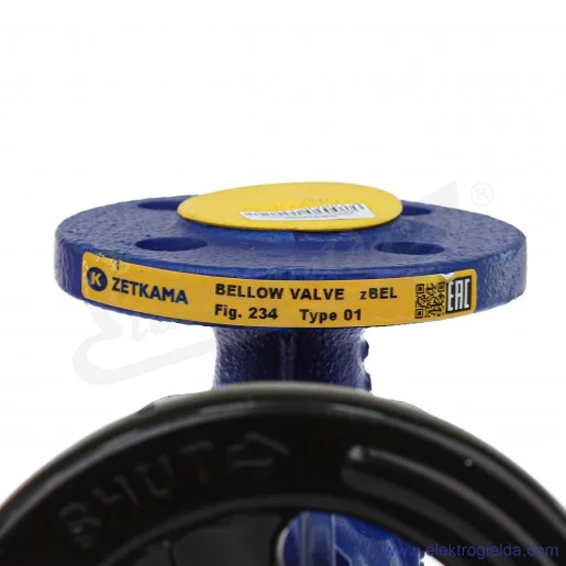 Zawór zaporowy mieszkowy Zetkama 234 DN15 PN16 Zawór zaporowy mieszkowy Zetkama 234 DN15 PN16