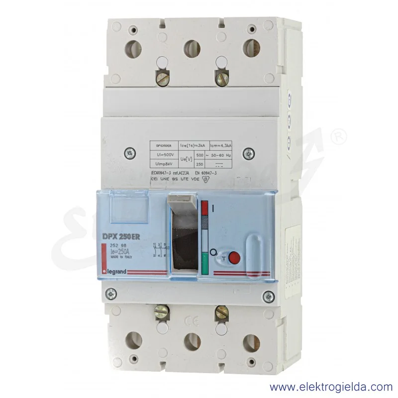 Rozłącznik mocy 025298 DPX250ER 250A 0-I 3kA 500V Rozłącznik mocy 025298 DPX250ER 250A 0-I 3kA 500V