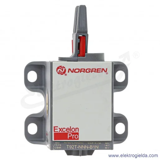 Zawór odcinający ręczny T92T-2GN-B1N 3/2, G1/4 bez tłumika, z możliwością blokady bez kłódki Zawór odcinający ręczny T92T-2GN-B1N 3/2, G1/4 bez tłumika, z możliwością blokady bez kłódki