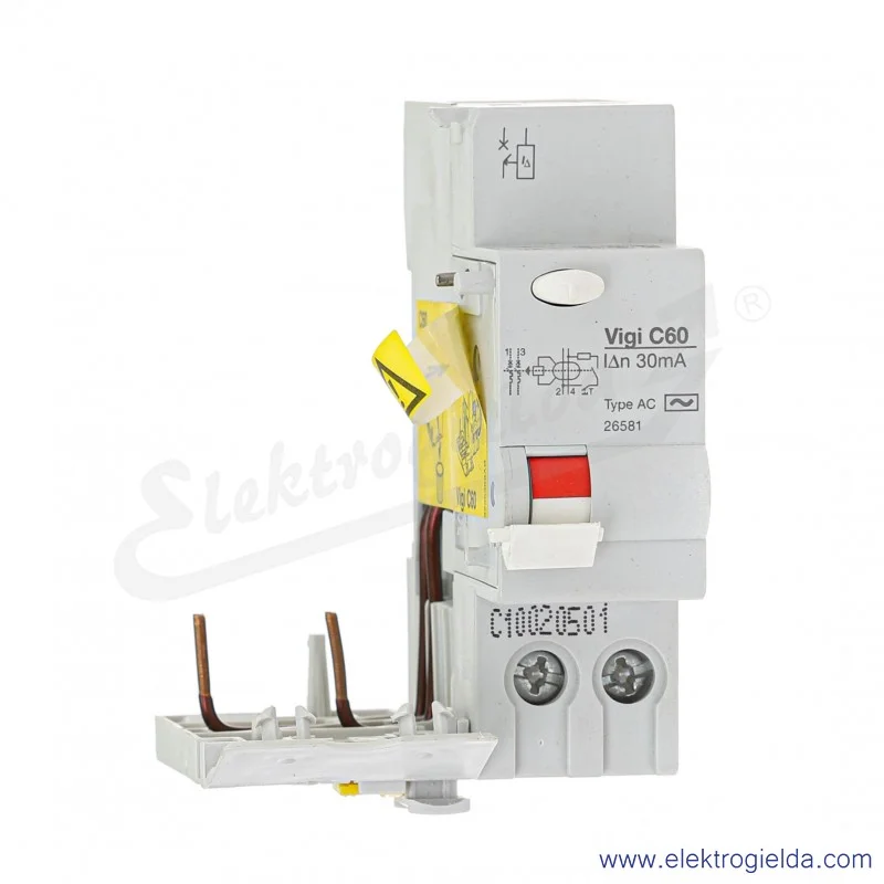 Blok różnicowoprądowy 26581, VIGI C60N 2P, 25A, 30mA, AC Blok różnicowoprądowy 26581, VIGI C60N 2P, 25A, 30mA, AC