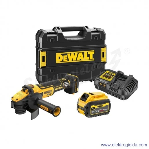 Szlifierka kątowa akumulatorowa DCG409VST1-QW 1550W, 1x6Ah 18/54V z regulacją obrotów 3000..9000obr/min Szlifierka kątowa akumulatorowa DCG409VST1-QW 1550W, 1x6Ah 18/54V z regulacją obrotów 3000..9000obr/min