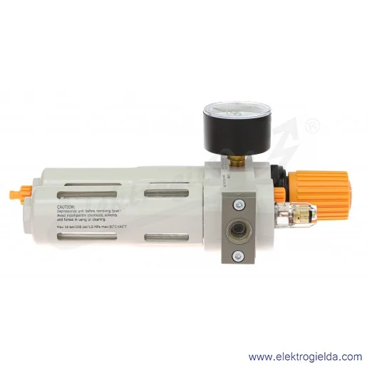 Zespół przygotowania powietrza 1/4 HF/FRL filtro-reduktor z naolejaczem i manometrem Zespół przygotowania powietrza 1/4 HF/FRL filtro-reduktor z naolejaczem i manometrem