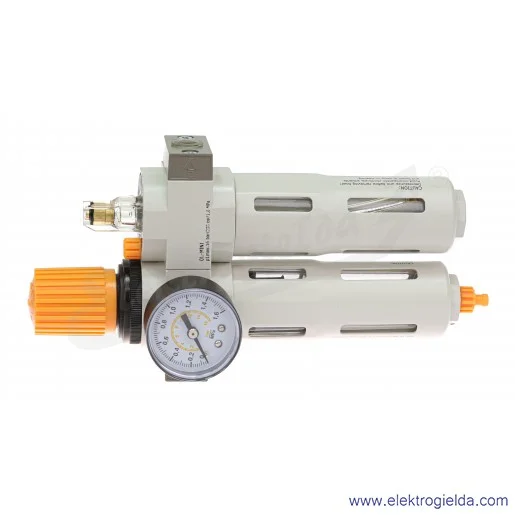 Zespół przygotowania powietrza 1/4 HF/FRL filtro-reduktor z naolejaczem i manometrem Zespół przygotowania powietrza 1/4 HF/FRL filtro-reduktor z naolejaczem i manometrem
