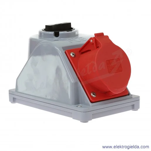 Gniazdo stałe 96062540W 32A 0-1 5P z wyłącznikiem, natynkowe IP44 Gniazdo stałe 96062540W 32A 0-1 5P z wyłącznikiem, natynkowe IP44