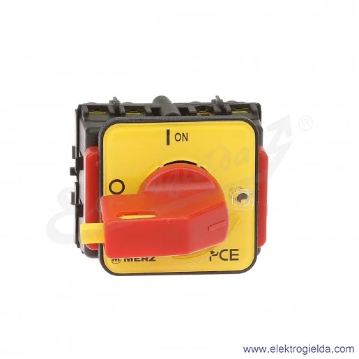 Rozłącznik krzywkowy ML032.4TB/RG3 0-1 4P 32A bez obudowy, żółto-czerwony, z możliwością blokady przez kłódkę Rozłącznik krzywkowy ML032.4TB/RG3 0-1 4P 32A bez obudowy, żółto-czerwony, z możliwością blokady przez kłódkę