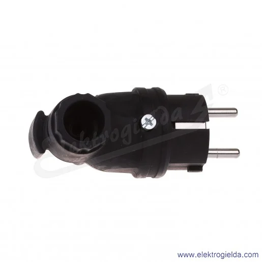 Wtyczka kątowa 05821-s 10/16A 2P+Z, 230V UNI-SCHUKO IP44 guma-poliamid Wtyczka kątowa 05821-s 10/16A 2P+Z, 230V UNI-SCHUKO IP44 guma-poliamid