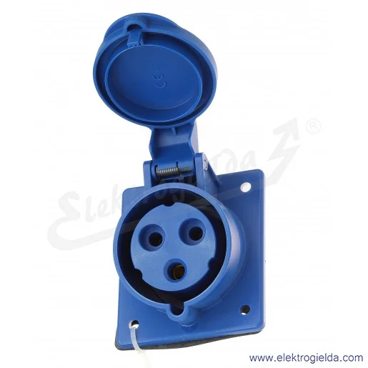 Gniazdo tablicowe proste 1040-0B FLEX 2P+Z 1-fazowe 230V z bolcem, IP54 Gniazdo tablicowe proste 1040-0B FLEX 2P+Z 1-fazowe 230V z bolcem, IP54