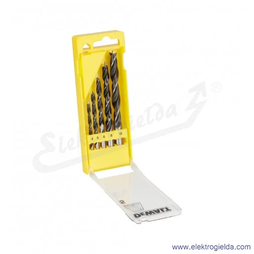 Zestaw wierteł do drewna DT4535-QZ 5 sztuk 4/5/6/8/10mm Zestaw wierteł do drewna DT4535-QZ 5 sztuk 4/5/6/8/10mm