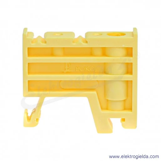 Trzymacz żółty A44-1201 KU-1/35 szerokość 10mm, na szynę TS-35 Trzymacz żółty A44-1201 KU-1/35 szerokość 10mm, na szynę TS-35