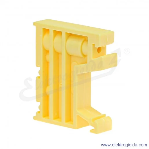 Trzymacz żółty A44-1201 KU-1/35 szerokość 10mm, na szynę TS-35 Trzymacz żółty A44-1201 KU-1/35 szerokość 10mm, na szynę TS-35