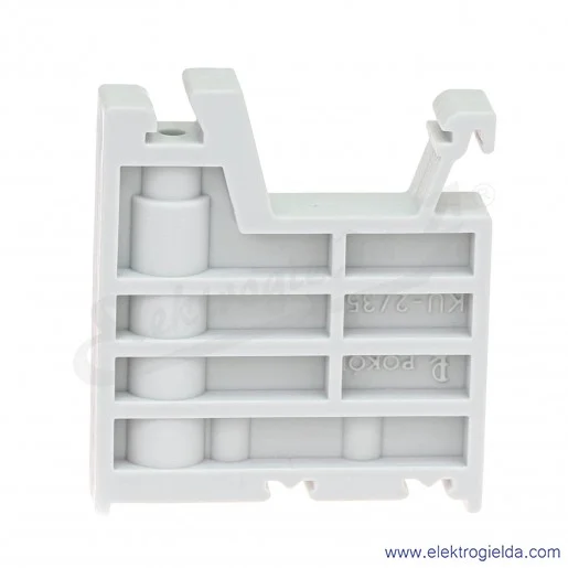 Trzymacz szary A44-2018, KU-2/35, szerokość 10mm, na szynę TS-35 Trzymacz szary A44-2018, KU-2/35, szerokość 10mm, na szynę TS-35